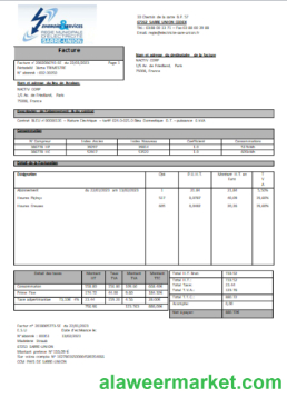 Energies & Services Regie Municipal d Electricite Sarre-Union electricity utility business bill, SCR